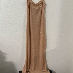 Elegant Tan Evening Gown